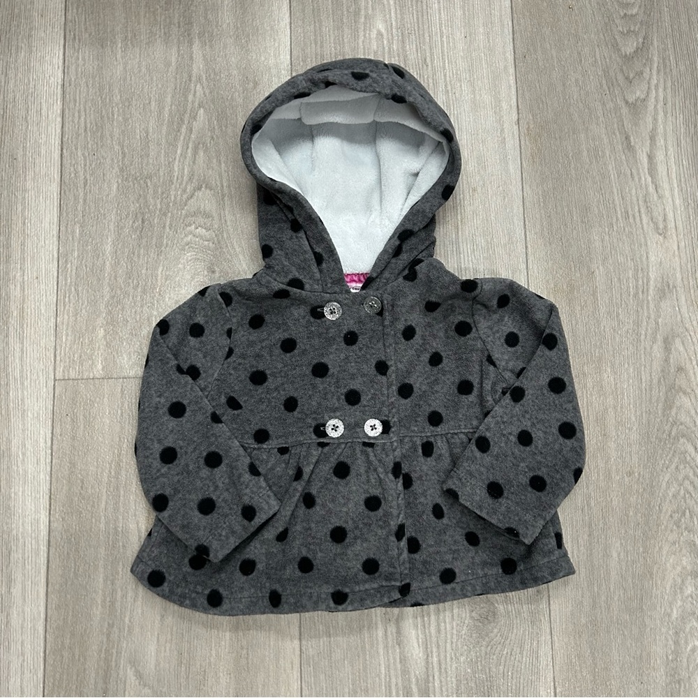 Carter’s Gray and Black Polka Dot Hooded Jacket